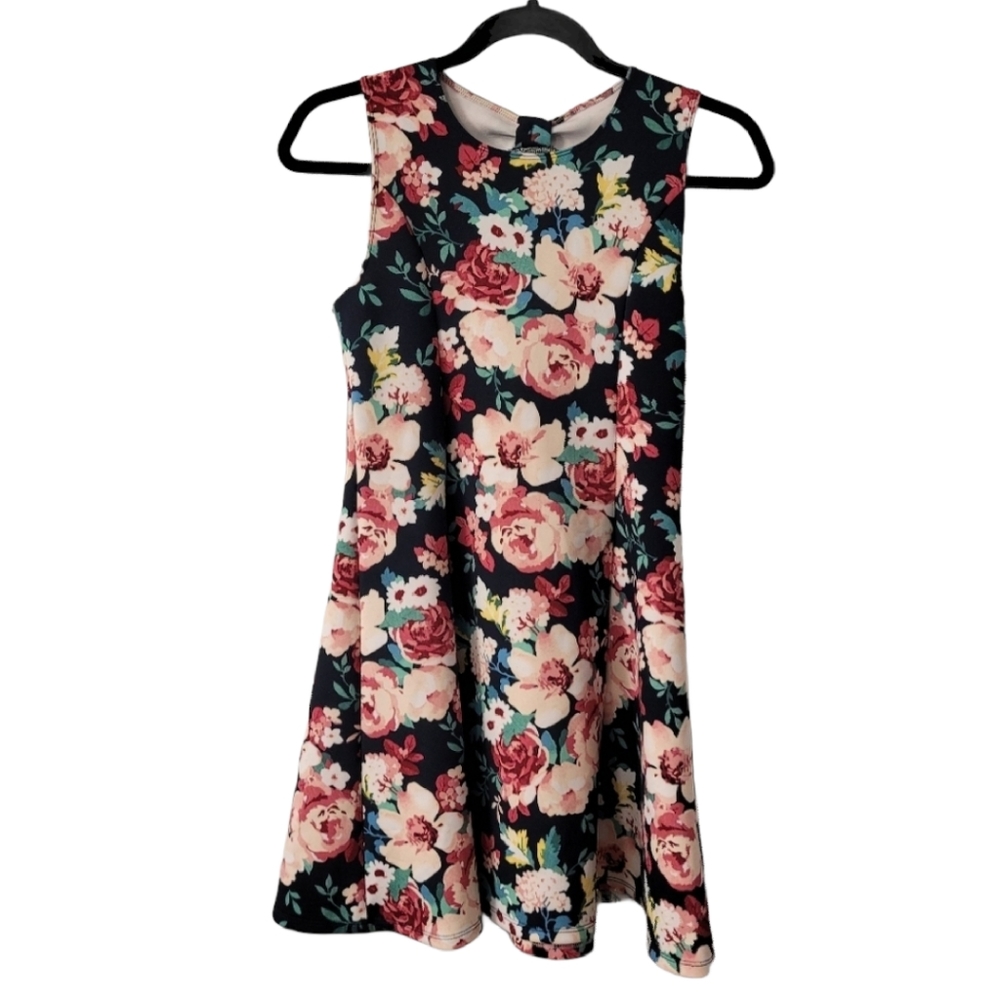 Abercrombie Kids Black Floral Dress Size 15/16 - Picture 1 of 8